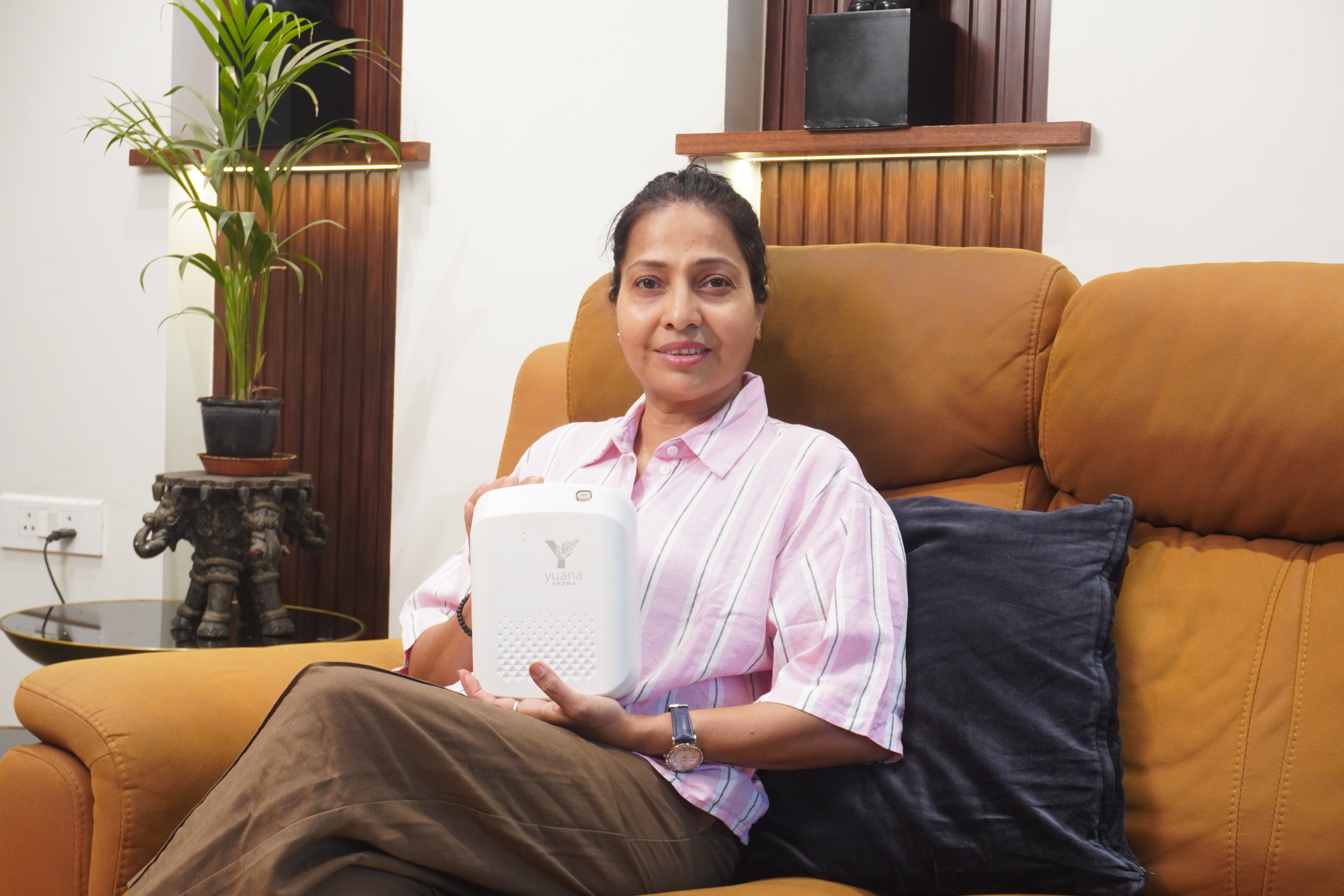 Sushma with Yuana Aroma Product